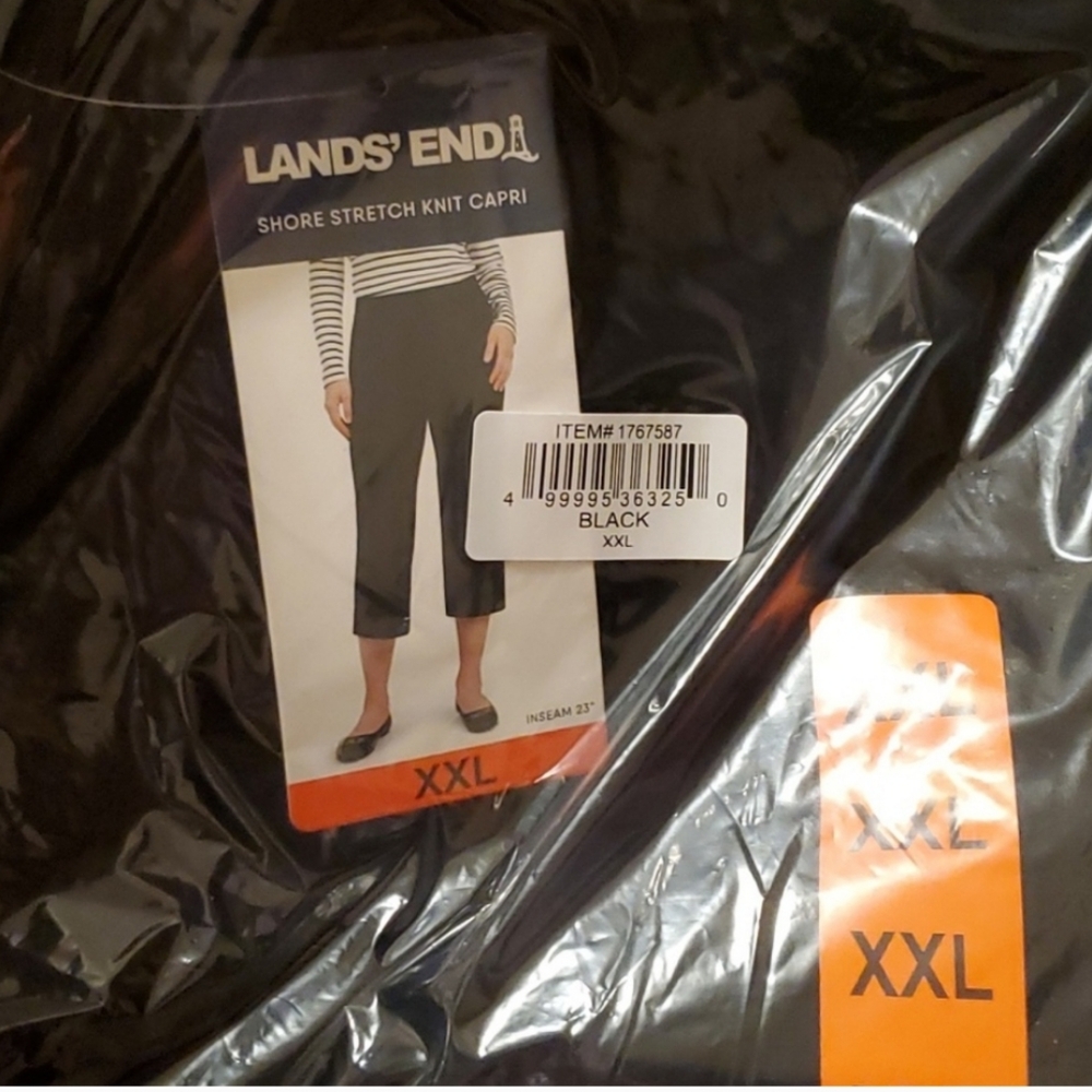Lands' End Women's Shore Comfort Stretch Knit Carpi Pants Pull On nwt